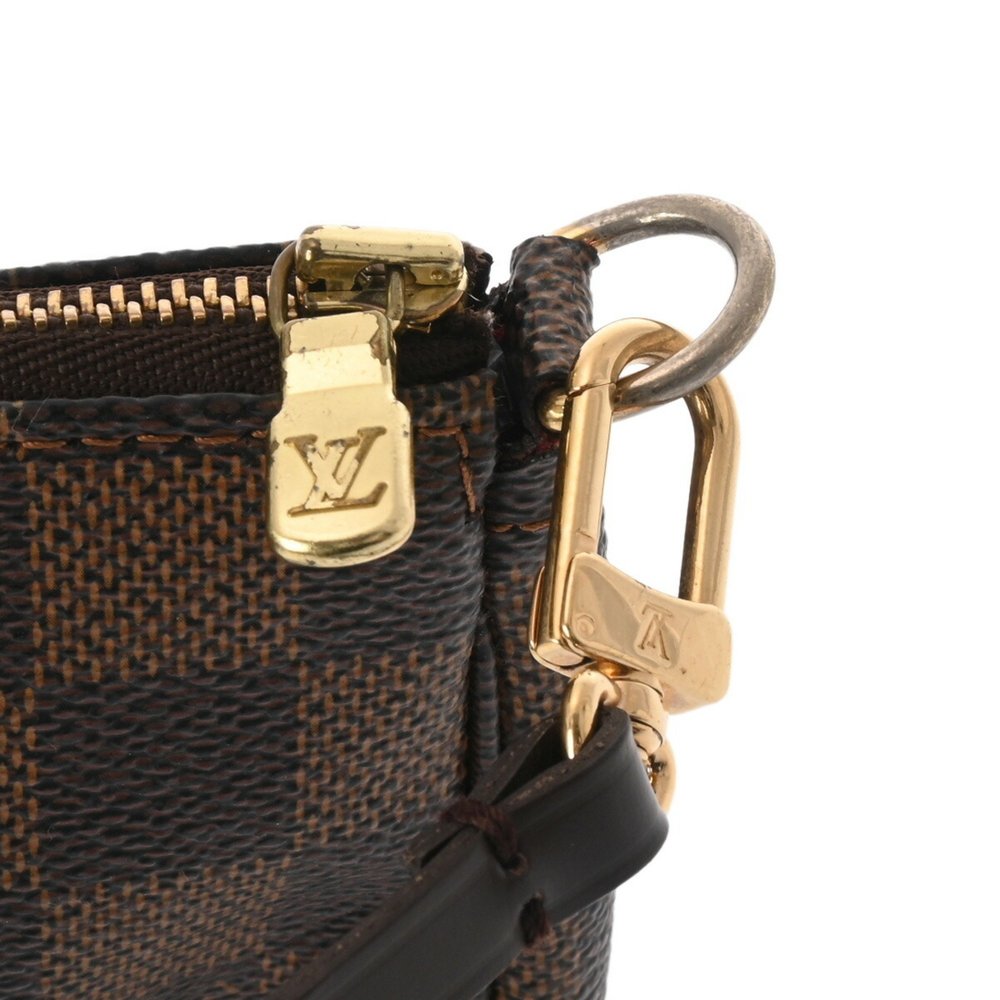 LOUIS VUITTON Damier Pochette Accessoires Brown N51985 Women's Canvas Pouch - Picture 10 of 13